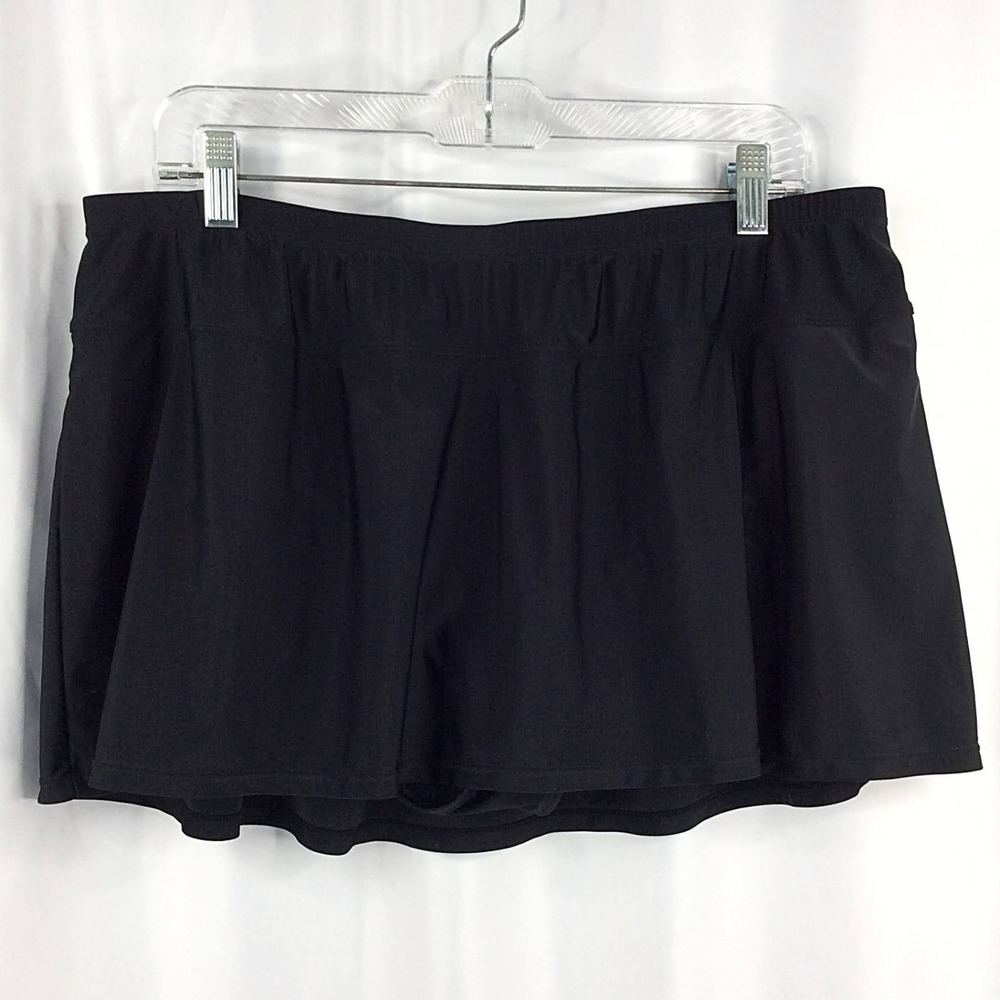 Beach Native Swim Skirt Women's Size XXL Black Split Slit Swimsuit
